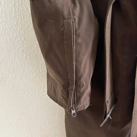 Burberry London Rabbit Fur Trimmed Stand Collar Tench Coat with Belt - Picture 11 of 11